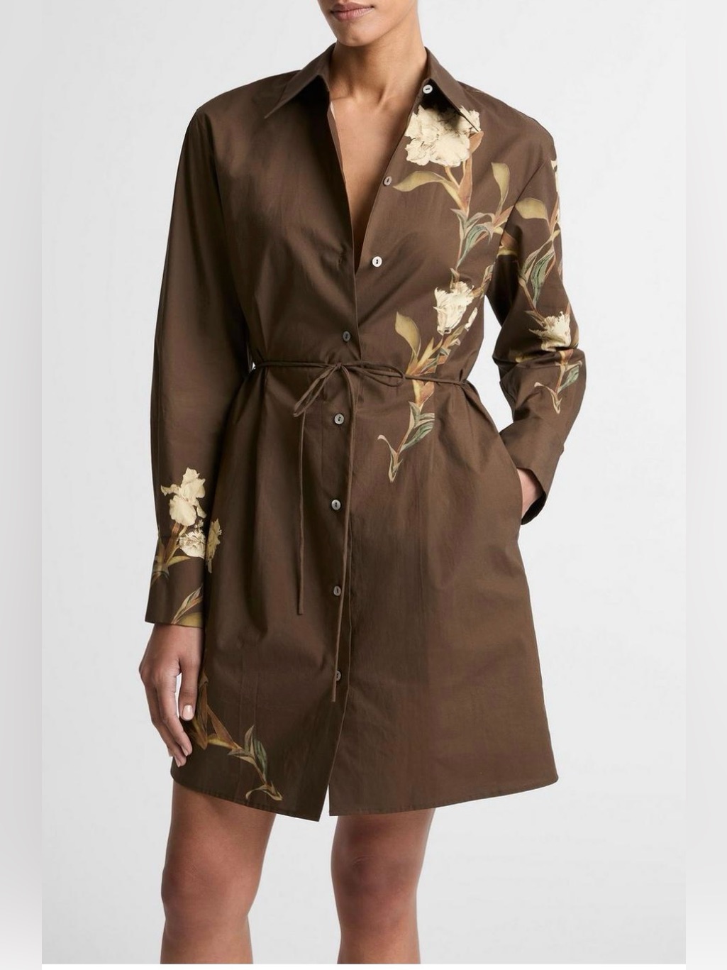 Vince Placed Iris Cotton Shirt Dress
